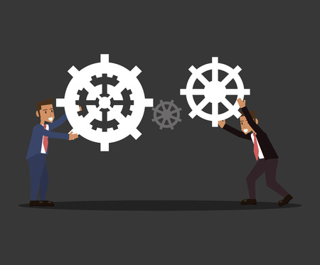 people and gears teamwork related icons image vector illustration designのイラスト素材