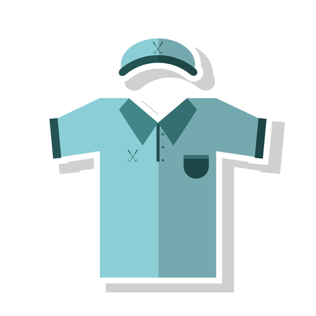 Cap and tshirt icon. Golf sport competition and hobby theme. Isolated design. Vector illustrationのイラスト素材