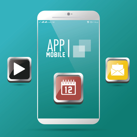 Apps and smartphone icon. Application internet and media theme. Colorful design. Vector illustrationのイラスト素材
