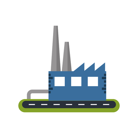 Industry building icon. Factory plant and industrial theme. Isolated design. Vector illustrationのイラスト素材