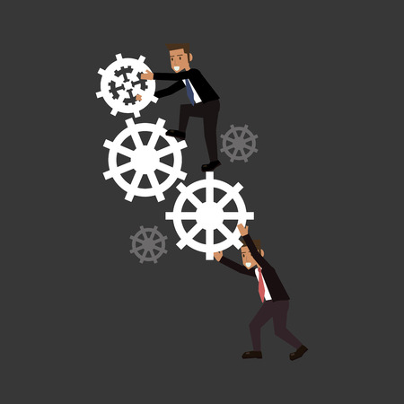 people and gears teamwork related icons image vector illustration designのイラスト素材