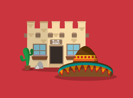 sombrero with mexican culture related icons image vector illustrationのイラスト素材