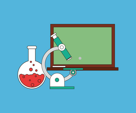 flat design chemistry flask or test tube science related icons image vector illustrationのイラスト素材