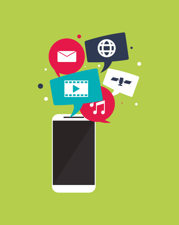 digital  social network communication related icons image vector illustration design のイラスト素材