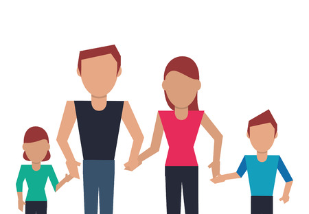 traditional family image vector illustration flat designのイラスト素材