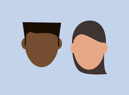 flat design people faceless heads image vector illustrationのイラスト素材