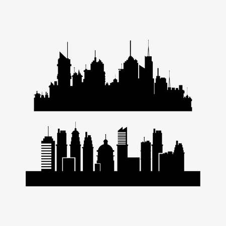 blak silhouette city skyline image vector illustration designのイラスト素材