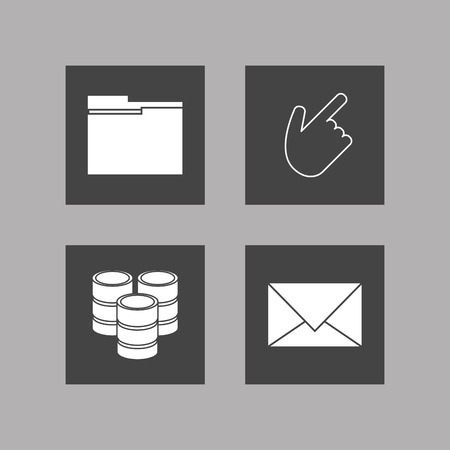 flat design data center related icons image vector illustrationのイラスト素材