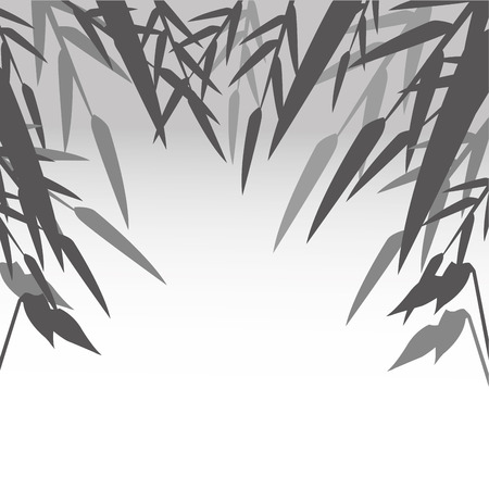 Bamboo leaves icon. Nature plant decoration and asia theme. Silhouette design. Vector illustrationのイラスト素材