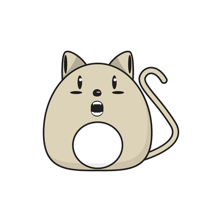 Cat cartoon icon. Animal kawaii and character theme. Isolated design. Vector illustrationのイラスト素材