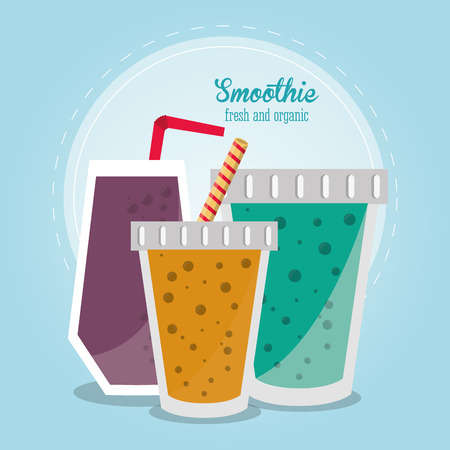 Smoothie drink icon. Summer fresh and organic theme. Colorful design. Vector illustrationのイラスト素材