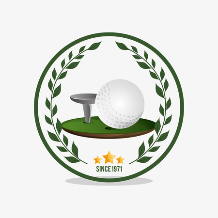 golf ball with golfing related icons emblem vector illustration designのイラスト素材