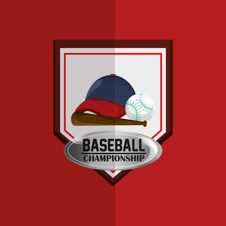 championship emblem baseball related icons image vector illustration designのイラスト素材