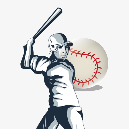 ball and player baseball related icons image vector illustration designのイラスト素材