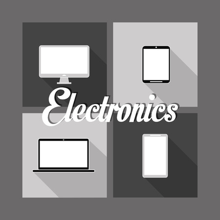 computer and cellphone home electronic appliances image vector illustrationのイラスト素材