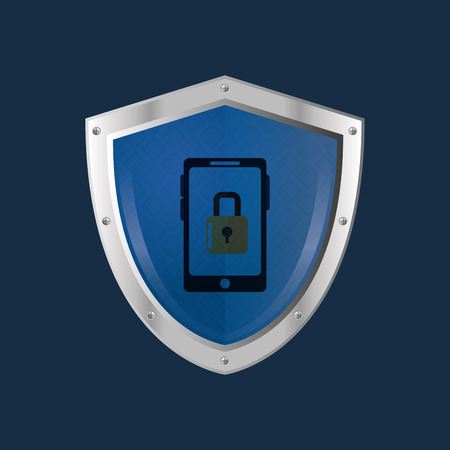 shield virtual security system icons image vector illustration designのイラスト素材