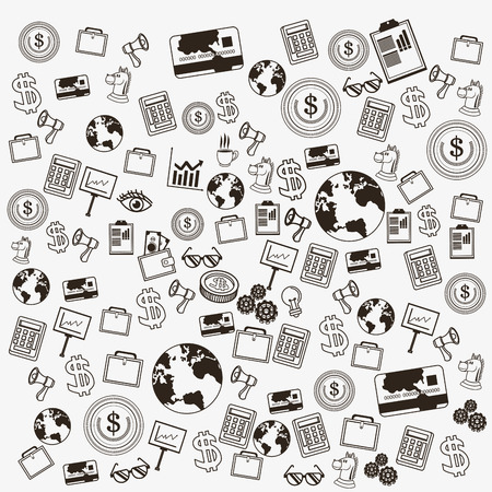 economy related icons line design image vector illustration designのイラスト素材