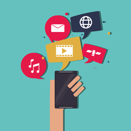digital  social network communication related icons image vector illustration designのイラスト素材