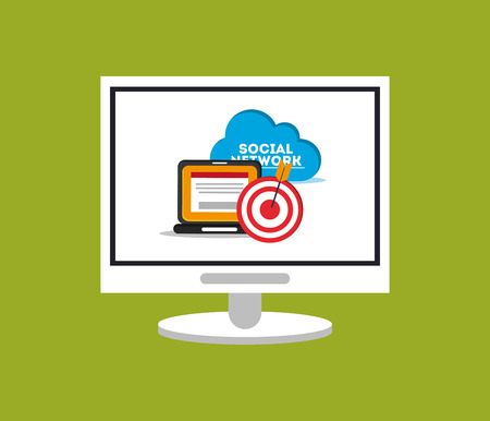 digital  social network communication related icons image vector illustration designのイラスト素材