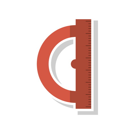 Ruler object icon. School supply tool instrument and education theme. Isolated design. Vector illustrationのイラスト素材