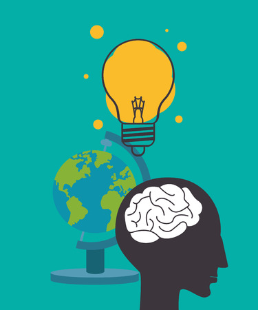 human head profile silhouette science related icons image vector illustration designのイラスト素材