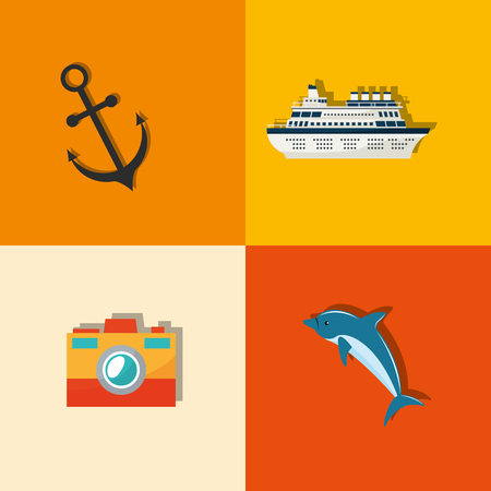 travel vacation or holidays related icons image vector illustrationのイラスト素材