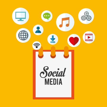 notepad with letters emblem social media related icons image vector illustration designのイラスト素材