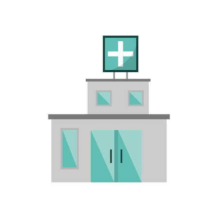 Hospital building icon. Medical and health care theme. Isolated design. Vector illustrationのイラスト素材