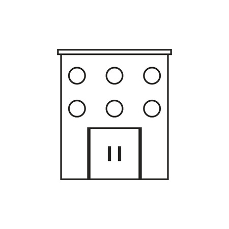 Building with windows icon. Architecture city and urban theme. Isolated and silhouette design. Vector illustrationのイラスト素材