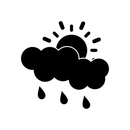 Sun cloud and rain icon. Weather sky and nature theme. Isolated design. Vector illustrationのイラスト素材