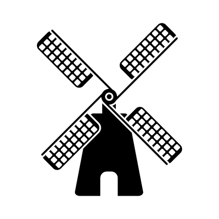 Wind mill icon. Ecology renewable and conservation theme. Isolated design. Vector illustrationのイラスト素材