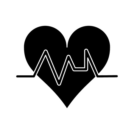 Heart with pulse icon. Medical health care and hospital theme. Isolated design. Vector illustrationのイラスト素材