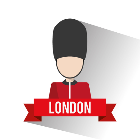 Big ben and soldat icon. London england landmark and tourism theme. Colorful design. Vector illustrationのイラスト素材