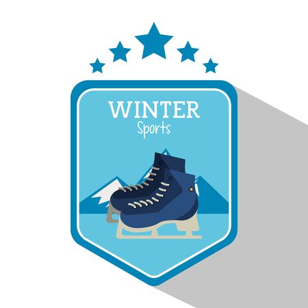 Ice skate icon. Winter sport hobby and recreation theme. Isolated design. Vector illustrationのイラスト素材