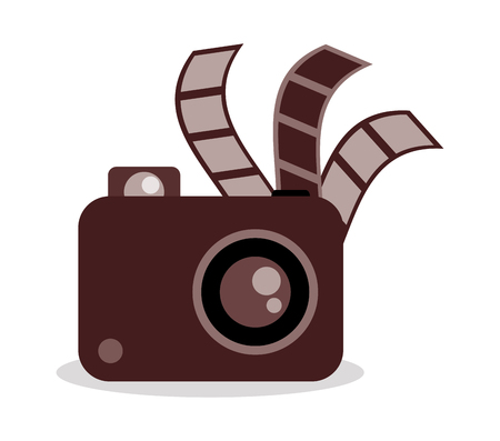 Film strip and camera icon. Cinema movie video and film theme. Vector illustrationのイラスト素材