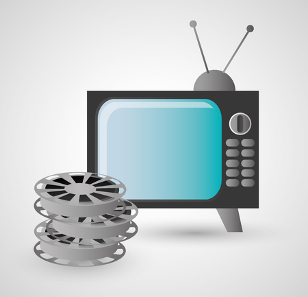Retro tv icon. Video technology movie and film theme. Isolated design. Vector illustrationのイラスト素材