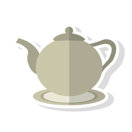 Tea pot icon. Tea time drink breakfast and beverage theme. Isolated design. Vector illustrationのイラスト素材