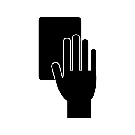 Card and hand icon. Soccer sport hobby competition and game theme. Isolated design. Vector illustrationのイラスト素材