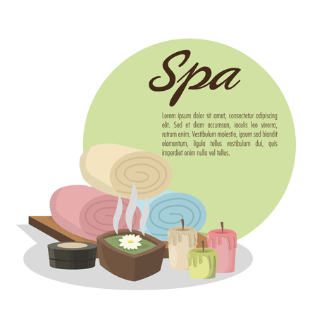 Candles and towel icon. Spa center and healthy lifestyle theme. Colorful design. Vector illustrationのイラスト素材