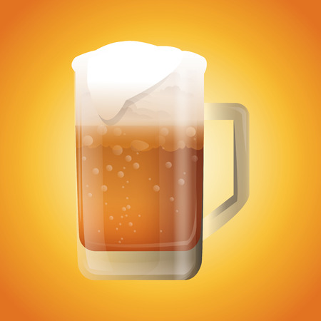Glass of beer icon. Pub alcohol bar and drink theme. Colorful design. Vector illustrationのイラスト素材