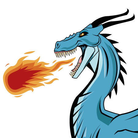 Dragon cartoon icon. Chinese asian fantasy and animal theme. Colorful design. Vector illustrationのイラスト素材