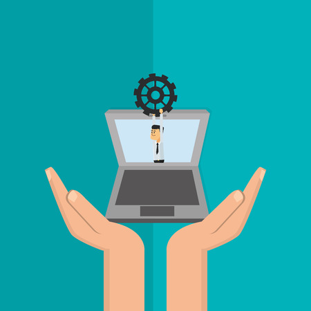 businessman and gear icons image vector illustration designのイラスト素材