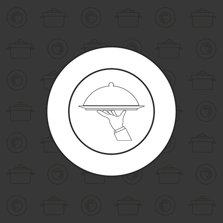 food platter with lid emblem image vector illustration designのイラスト素材