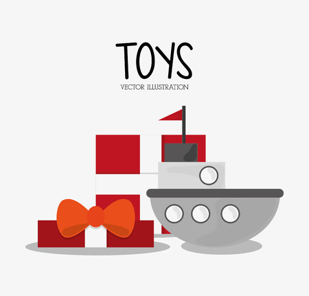 Ship icon. Toy gift childhood play game and hobby theme. Colorful design. Vector illustrationのイラスト素材