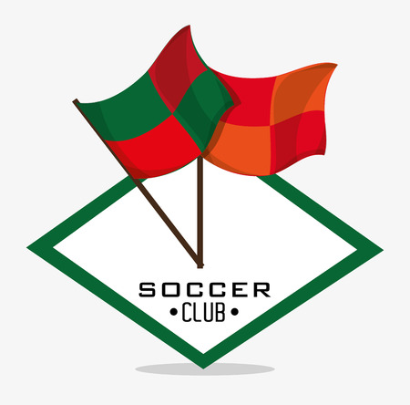 Flags icon. Soccer sport competition game and hobby theme. Colorful design. Vector illustrationのイラスト素材