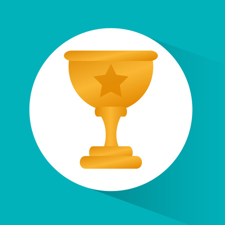 Trophy cup icon. Soccer sport competition game and hobby theme. Colorful design. Vector illustrationのイラスト素材