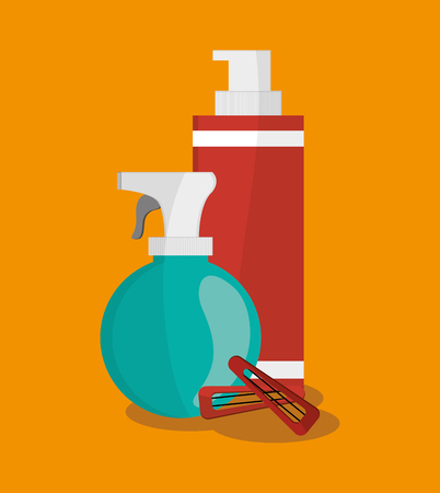 Splash and bottle icon. Hair salon and barber shop tools theme. Colorful design. Vector illustrationのイラスト素材
