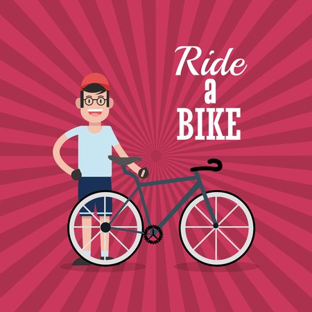 ride a bike and cyclist icons image vector illustrationのイラスト素材