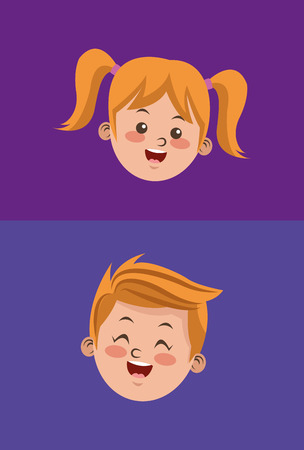 happy playful children image vector illustration designのイラスト素材