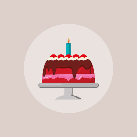 birthday cake party related icons image vector illustration designのイラスト素材